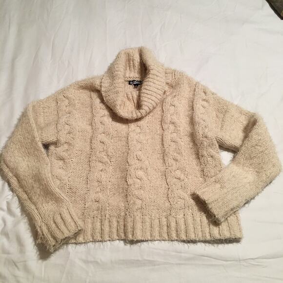 Freshman 1996 chunky cable knit sweater cropped sz s cozy SOFT - Picture 1 of 10
